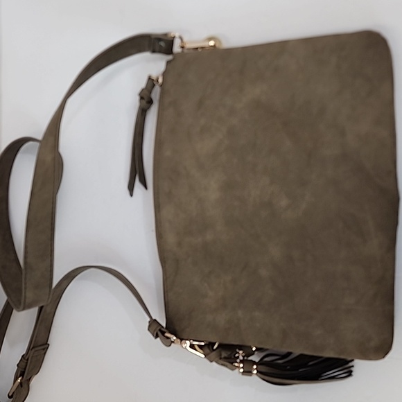 Tan Crossbody Bag with Tassel - Picture 6 of 12